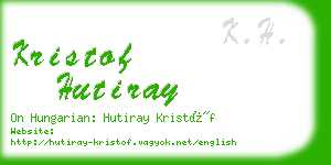 kristof hutiray business card